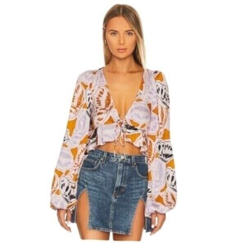 NWT For‎ Love and Lemons Esmeralda Crop Top Size XS $131